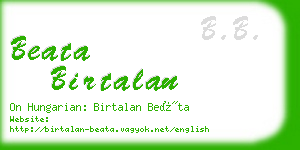 beata birtalan business card